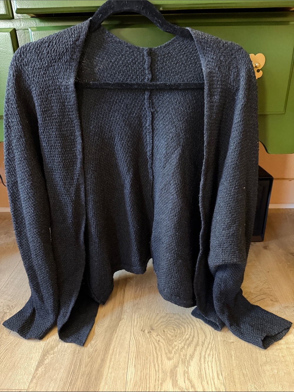 Brandy Melville Black Open-Front Knit Cardigan